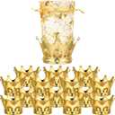 Jetec 15 Pcs Gold Fillable Crown Goblet with Pouch Vintage Plastic Goblet for Candy Chocolate Cake Dessert Storage Decoration for Wedding Birthday Party
