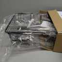 Over the Sink Expandable Dish Drainer Drying Rack In Stainless Steel for Small Kitchen, Counter Space Saving Modern Compact Metal Above Plate Dryer Strainer, Adjustable Hanging Inside Drain Holder (Black)