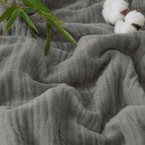 PHF Cooling Muslin King Blanket for Hot Sleepers, 60% Rayon Derived from Bamboo, 40% Cotton for Summer, 4-Layer Breathable Gauze Blanket for Bed Couch, 108"x90", Grey
