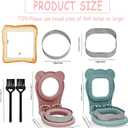 2Pcs Uncrustable Sandwich Cutter,Round&Square Uncrustable Sandwich Maker,Crustless Sandwich Cutters with Brush,Sandwich Cutter and Sealer for DIY Breakfast Lunch Picnic(Blue S+Pink R)