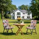 DYTXIII Outdoor High Back Chair Cushions Set of 2, 44"x22" Water Repellent Patio Seat Cushions with Elastic Sponge, All Weather Chair Pads for Rocking, Dining Chairs, Patio Furniture - Ruby Flower, 44”x22”x3”
