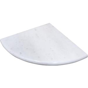 White Marble Corner Shower Shelf, 9 Inch Stone Corner Shelves for Bathroom Wall Mounted Both Sides Polished (1)