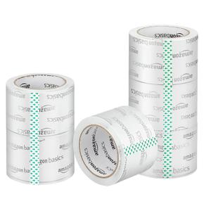 Amazon Basics Extra-Wide Packing Tape for Moving, Storage, Shipping and Sealing Boxes, Crystal Clear, Low Odor, 2.83" x 54.6 Yards, 6-Pack