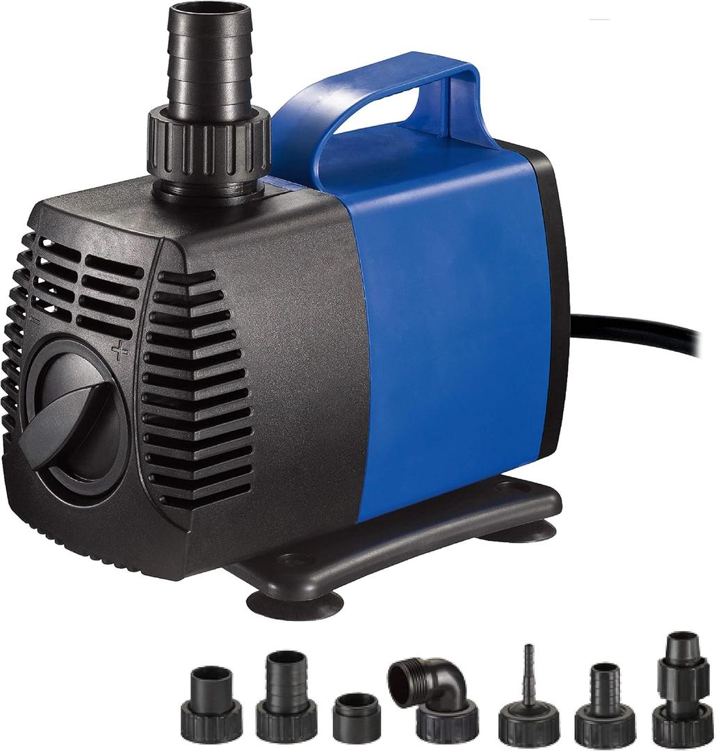 1200 GPH Submersible Water Pump Ultra Quiet for Pond,Aquarium,Fish Tank,Fountain,Hydroponics (Blue; 1 Pack)