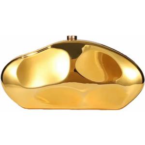 Shell Shape Acrylic Clutch Trendy Metallic Acrylic Evening Bag Shiny Egg Purses and Handbags for Women Wedding Party