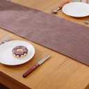 2 Piece Fabric in 1 Dining Table Runner 12 x 90 inches Living Room Dinner Wedding Birthday Party Burlap Rustic Table Runner, Coffee Brown