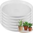 6 Packs 20 Inch Plastic Plant Saucers for Indoor Outdoor, Plant Water Catcher Tray for Pots, Bulk Flower Pot Saucers, Drip Trays for Potted Plants, Round Plates to Catch Water, White