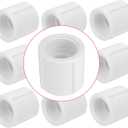 10Pack 1" Double Female Thread PVC Pipe Coupling Adapter Pipe Fitting Connector (F x F) SCH40 1Inch PVC Female Threaded Pipe Coupling for Sprinkler,Irrigation,Swimming Pools
