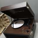 Victrola Liberty  Bluetooth Record Player  5-in-1 Turntable with Vinyl Stream, FM Radio, USB Playback, Built-in Speakers, Use as Stand or Tabletop Player (Espresso)