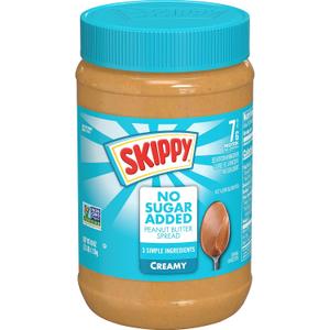 SKIPPY Creamy Peanut Butter Spread, No Sugar Added Peanut Butter, 7 g Protein Per Serving, 40 Oz Jar (EXP 11/09/26)