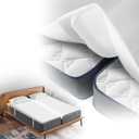 Upgrade 3-in-1 Bed Bridge, Twin to King Bed Converter with Sheet Strap Set, Split King Gap Filler, Removable (White)