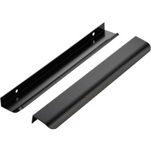 Ravinte Hardware 20 Pack Black Cabinet Handles, 11.8 Inch (300mm) Finger Edge Pulls, 8.8 Inch Hole Center, Finger Pulls for Cabinets