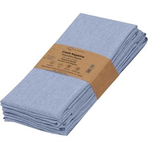 Ruvanti Cloth Napkins Set of 6, 18x18 Reusable Napkins Cloth Washable, Soft & Durable Table Napkin, Poly Cotton Fabric Dinner Napkins for Parties, Christmas, Thanksgiving, Weddings - Midnight Blue
