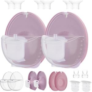 Two Complete Sets Compatible with Momcozy M6 Breast Pump Replacement Parts (24mm Two Complete Sets with 17/19/21mm Flanges) Incomplete Silicone Diaphragm Installation May Cause Leaking