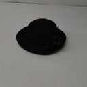 Women-Felt-Bowler-Fedora-Hat with Floral-Fascinator for Kentucky-Church-Derby-Wedding-Party (Medium-Large, Black)
