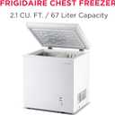 Frigidaire Chest Deep Freezer, 2.0 Cu. Ft. Capacity, Adjustable Thermostat-Removable Vinyl Coated Wire Basket-Easy Defrost Drain- Garage Ready- Pearl White