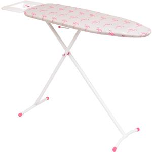 Mabel Home Ironing Board Made in Europe, Adjustable Height, Deluxe, 4-Leg, + Extra Cover, Easy Storage, 3 Different Model & Sizes (Flamingo (38" x 14"))