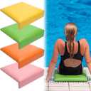 Novabright 4 Pcs Pool Seats for Edge of Pool Poolside Seating Mat with Soft Foam Pad Anti-Slip Cushion Waterproof Bath Seat Chair Poolside Accessories for Summer Outdoor Beach (Multicolor,12 Inch)