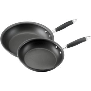 Anolon Advanced Hard Anodized Nonstick Frying Pan Set / Skillet Set - 10 Inch and 12 Inch, Gray