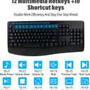 Wireless Keyboard and Mouse Combo,Silent Soft Touch Quiet Keyboard Less Noise 90%,Ergonomic with Wrist Rest,2.4GHz 104 Keys Full Size,2400 DPI Mouse,for Office/Work/Home/PC Computer/Laptop/Mac,Black