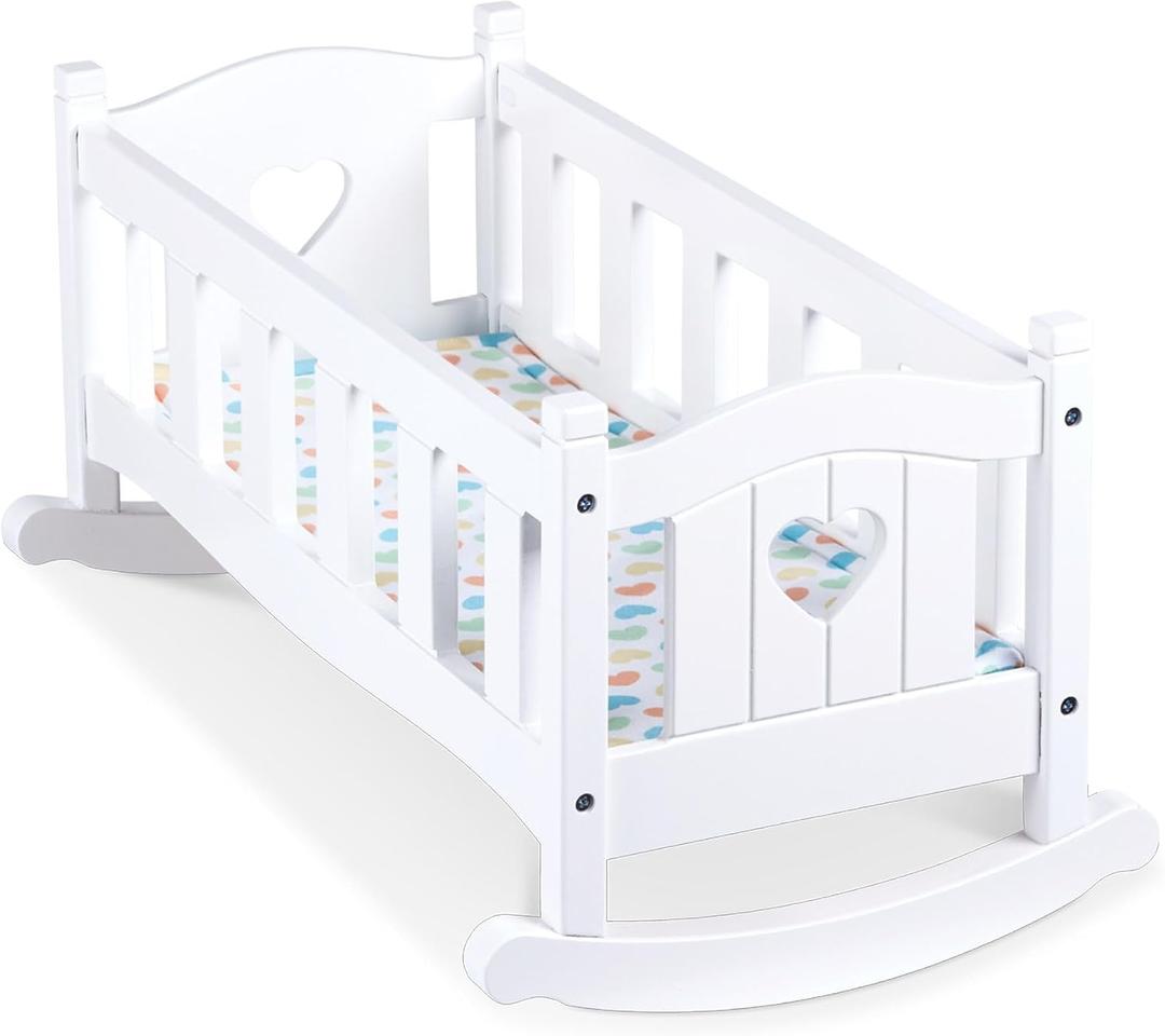 Melissa & Doug Wooden Play Cradle for Dolls and Stuffed Animals