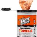 Fast Orange Heavy Duty Scrubbing Towels Removes Tough Grease, Grime, Paint, Resins, Glue and More, for Hands, Tools and Surfaces Without Sticky Residue, 72 ct