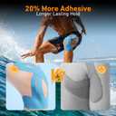 PreCut Kinesiology Tape for Knees, 12PCS(6 Black & 6 Blue)Waterproof KTQUICK Knee Tape for Knee Pain Relief Pre Cut, Original Cotton Athletic Knee Tape, Waterproof&Hypoallergenic Latex-Free for Sports