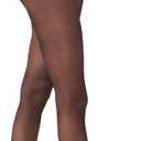 HUE Women's Sheer Control Top Tights Supersoft Lightweight Pantyhose (Size 2, Black)
