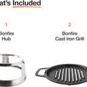 Solo Stove Bonfire Grill Top and Hub, Cast Iron Cooktop with Stainless steel Hub for 8 Elevation, Addition for Bonfire Fire Pit, Weight: 20 lbs, Diameter: 17.5"