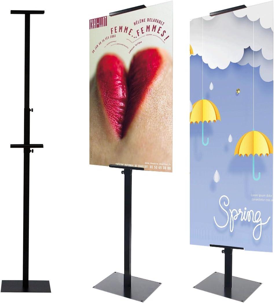 HUAZI Poster Stand Pedestal Sign Holder Stand Display with Base for Indoor Outdoor,Double-Sided,Black