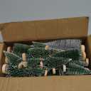 30Pcs Christmas Decorations Mini Christmas Trees, Artificial Christmas Tree Bottle Brush Trees with Wooden Base for Christmas Decor Christmas Party Home Table Craft (Silver,green)