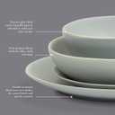 Gibson Elite Zion Mist 16 Piece Stoneware Reactive Glaze (Service for 4) Ceramic Plates and Bowls Modern Organic Dinnerware Set - Blue