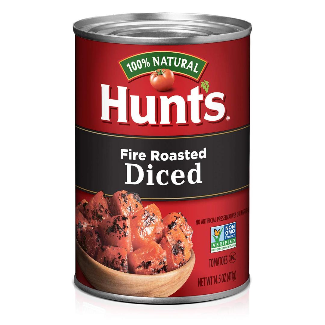 Hunts Fire Roasted Diced Tomatoes, Perfect for Chili & Soups, 14.5 oz. Can (EXP 09/04/26)