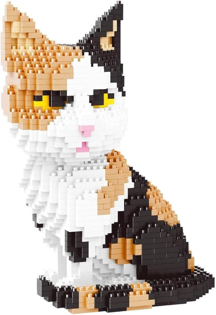 Calico Cat Animals Mini Building Sets STEM Toy for Adults Boys Girls 12+, Large