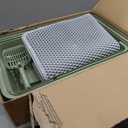 Stainless Steel Litter Box with Lid, XL Extra Large Litter Box, Enclosed Top Entry Metal Litterbox for Big Cat, Easy Cleaning, Anti-Leakage & High Sided with Mat, Aisle & Scoop, Green