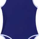 Girls One Piece Swimsuits, Toddler Girls Swimweargirls Bathing Suits, Cute Summer Beach Pool Outfit 3-12 Years (US, Age, 4 Years, Blue)