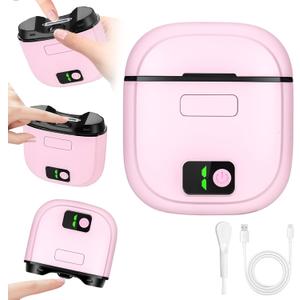 Electric Nail Clippers,3-Speed Adjustable Automatic Nail Clippers, Nail Clippers with Led Indicator Lights,USB Rechargeable,Adult,Child,and Elderly Safe Electric Nail Trimmers (Pink)