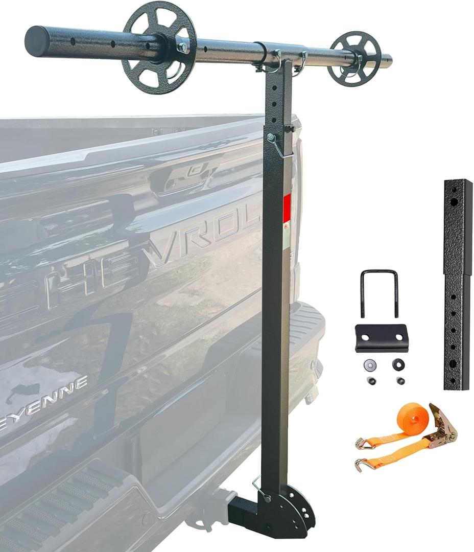 Adjustable Truck & SUV Bed Extender Hitch Mount for Hauling Kayaks, Lumber, Ladders,Long Pipes,Rack and Canoe|with Reflective Tape|750lbs Capacity