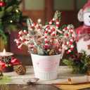 Jetec 12 Pcs Christmas Beaded Candy Cane Ornament 5 Inch Wooden Bead Farmhouse Tree Ornament Rustic Wood Candy Canes Xmas Hanging Decoration for Holiday Tiered Tray Home Decor Holiday Gift Toppers