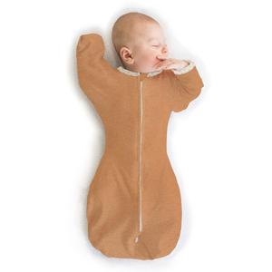 SwaddleDesigns Transitional Swaddle Sack, Arms Up Half-Length Sleeves & Mitten Cuffs, Swaddle for Newborn Transition to Baby Sleep Sack Wearable Blanket, Small, 0-3 Month, 6-14 lb, Heathered Butterum (Small (6-14 Pound))