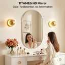 Gold Oval Mirror, 17x30 Inch Oval Bathroom Mirror, Gold Mirror for Wall Decor, Vanity, Entryway, Living Room, Horizontally/Vertically