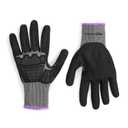 Amazon Basics Impact Protection Work Gloves, Cut Level A2, ANSI Level 4 Abrasion, Touchscreen Compatible, Sandy Nitrile Palm, 3X-Large, Black with Pink Edge