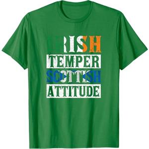 2Pack T-Shirt Shamrock Gifts Irish St. Patrick`s Day Decorations And Irish Temper Scottish Attitude, Medium