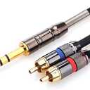 Tisino 1/4 to RCA Cable, Quarter inch TRS to RCA Audio Cable 6.35mm Stereo Jack to Dual RCA Insert Cable Y Splitter Cabl - 1.6 feet/50 cm