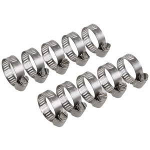 Precision Brand - 33040 M6S Micro Seal, Miniature All Stainless Worm Gear Hose Clamp, 5/16" - 7/8" (Pack of 8) (5/16 inches)