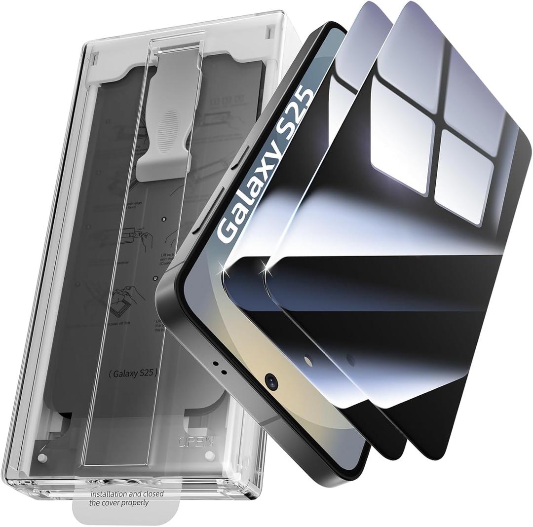 X-it for Samsung Galaxy S25 Screen Protector Privacy 6.2" [Auto Alignment/Dust Removal],Bubble-Free,[100% Ultrasonic Fingerprint ID] Easy Installation Full Coverage Anti-Spy [Non-Glass] 2 Packs