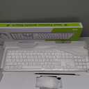 Wireless Keyboard and Mouse Combo - Full Size Slim Thin Wireless Keyboard Mouse with Numeric Keypad 2.4G Stable Connection Adjustable DPI (White & Silver)