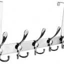 Over The Door Hooks,Coat Rack for Hanging Clothes Hat Towel (Heavy Duty Silver 1pcs)