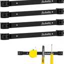 4 Pieces 12" Magnetic Tool Holder Strip, Black Magnet Bar, Metal Tool Organizer Rack for Garage Organization, Easy To Install in Workshop, Mounting Screws Included