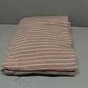MooMee Striped Duvet Cover Set 100% Washed Cotton Linen Like Textured Breathable Durable Soft Comfy (Orange White Wide Stripes, Cal King 104"x98")